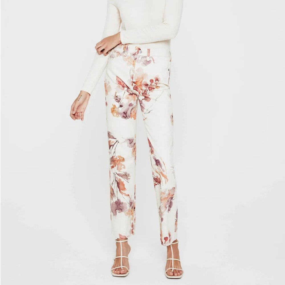 AG Adriano Goldschmied - Alexxis High Rise in Wine Floral Neutral Multi